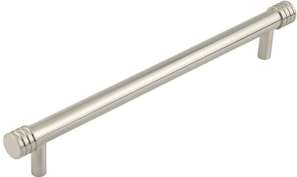 Grooved Detail T-Bar Cabinet Handle - Available In Two Sizes - Satin Nickel - Image 2