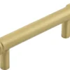 Grooved Detail T-Bar Cabinet Handle - Available In Two Sizes - Satin Brass (Lacquered)