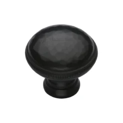 Hammered Design Cupboard Knob - Matt Black