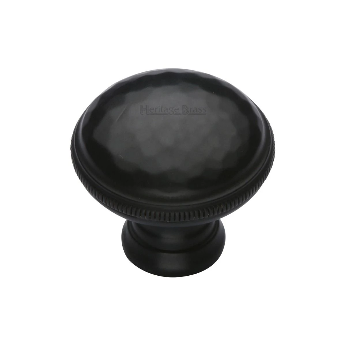 Hammered Design Cupboard Knob - Matt Black