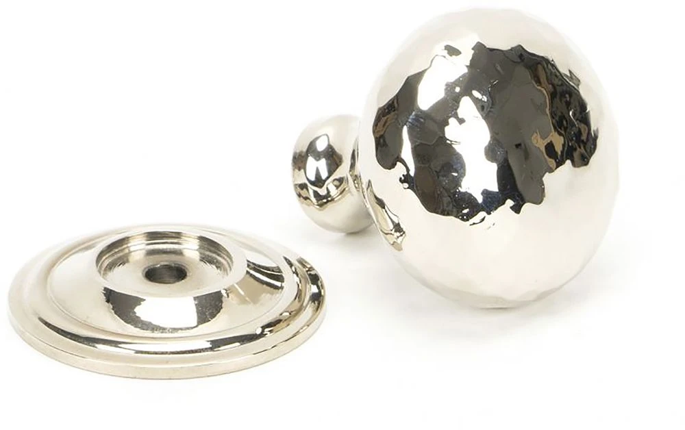 Hammered Mushroom Design Cupboard Door Knob - Two Sizes Available - Polished Nickel - Image 4