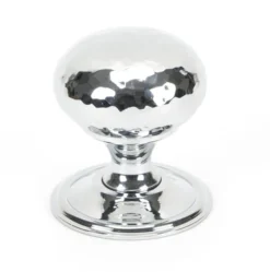 Hammered Mushroom Design Cupboard Door Knob - Two Sizes Available - Polished Chrome