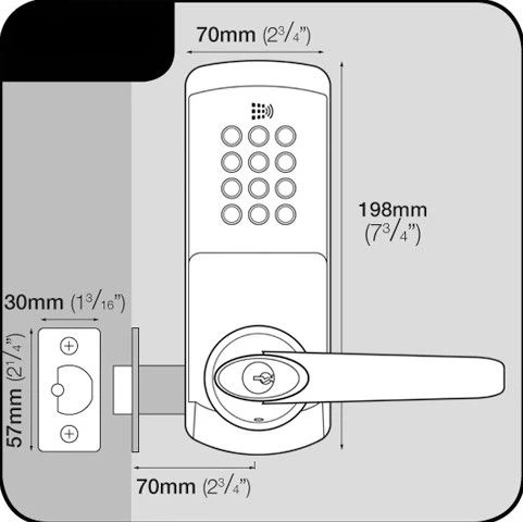 Heavy Duty Digital Smart Lock - Mobile/ Key/ RFID Card Operated - Satin Stainless Steel - Image 4