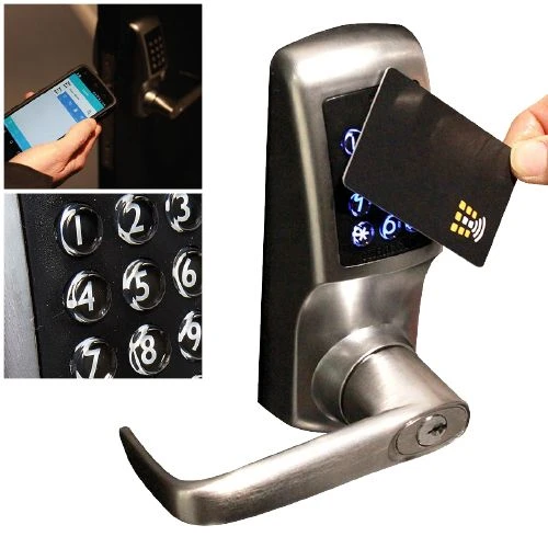 Heavy Duty Digital Smart Lock - Mobile/ Key/ RFID Card Operated - Satin Stainless Steel - Image 2