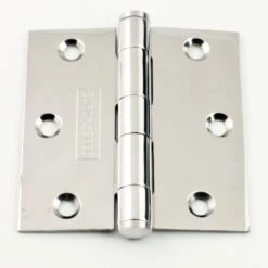 Plain Bearing Wide Leaf Hinges - 76mm X 76mm - Polished Stainless Steel