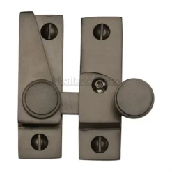 Straight Arm Looking Sliding Sash Window Fastener With Button Knob - Matt Bronze (Lacquered)