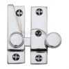 Straight Arm Sliding Sash Window Fastener With Button Knob - Polished Chrome