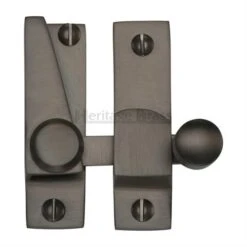 Straight Arm Looking Sliding Sash Window Fastener With Round Knob - Matt Bronze (Lacquered)