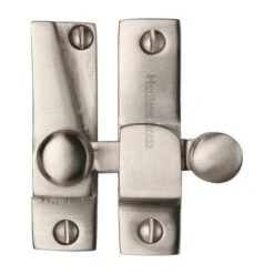 Straight Arm Looking Sliding Sash Window Fastener With Round Knob - Satin Nickel