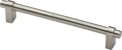 Industrial Design Cabinet Pull Handle - Available In Four Sizes - Satin Nickel