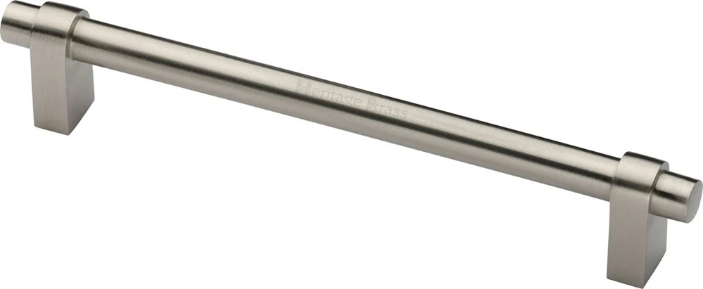 Industrial Design Cabinet Pull Handle - Available In Four Sizes - Satin Nickel
