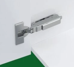 Inset Hinge With Soft Close For Up To 24mm Thick Doors + 0mm Mounting Plate