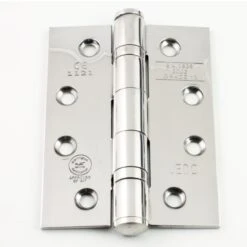 Ball Bearing Grade 13 Fire Rated Hinges - CE / UKCA Marked - Certifire Approved - Polished Stainless Steel - 102mm X 76mm
