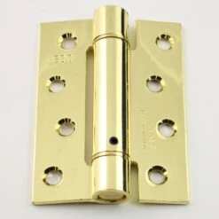 Self Closing Spring Loaded Hinges - 102mm X 76mm - Polished Brass Plated