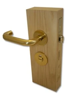 Accessible Toilet Lock & Handle Set For Disabled WC Toilets - Polished Brass (Lacquered)