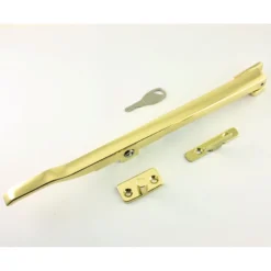 Modern Design Basta Style - Locking Casement Window Stay - 254mm Long - Polished Brass Plated
