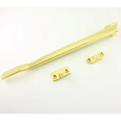 Modern Design Basta Style Casement Window Stay - 254mm Long - Polished Brass Plated