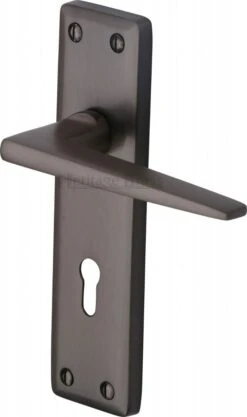 Kendal Lever Door Handles On A Backplate - Matt Bronze (Lacquered)