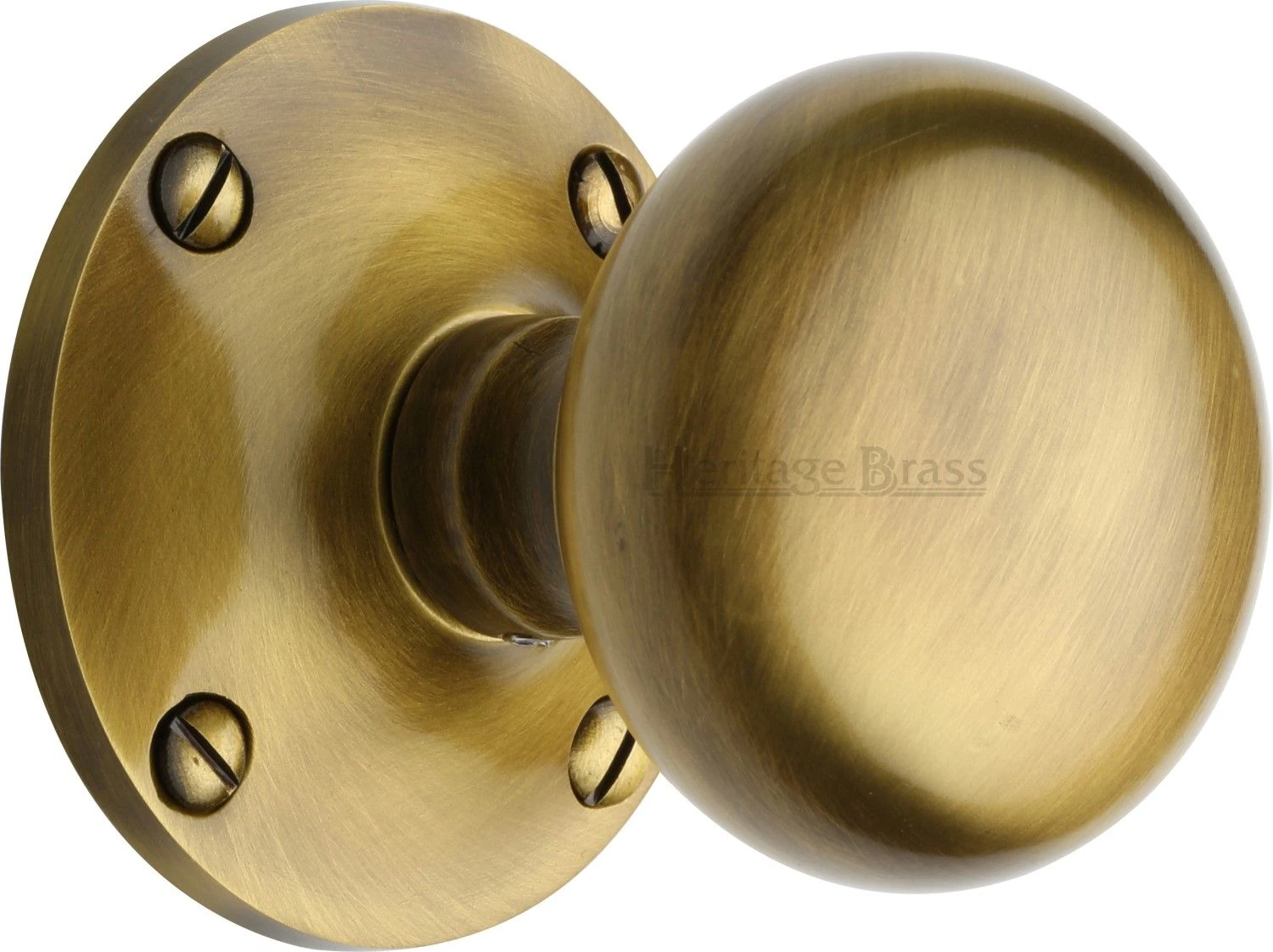 Kensington Round Mortice Knobs - Antique Brass (Gloss Lacquered)