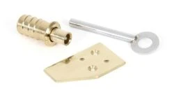 Key Flush Sash Stops - 28mm - Sliding Sash Windows Locks - Polished Brass Unlacquered