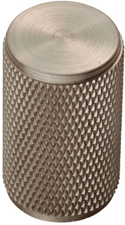 Knurled Cylindrical Cabinet Door Knob - Satin Nickel