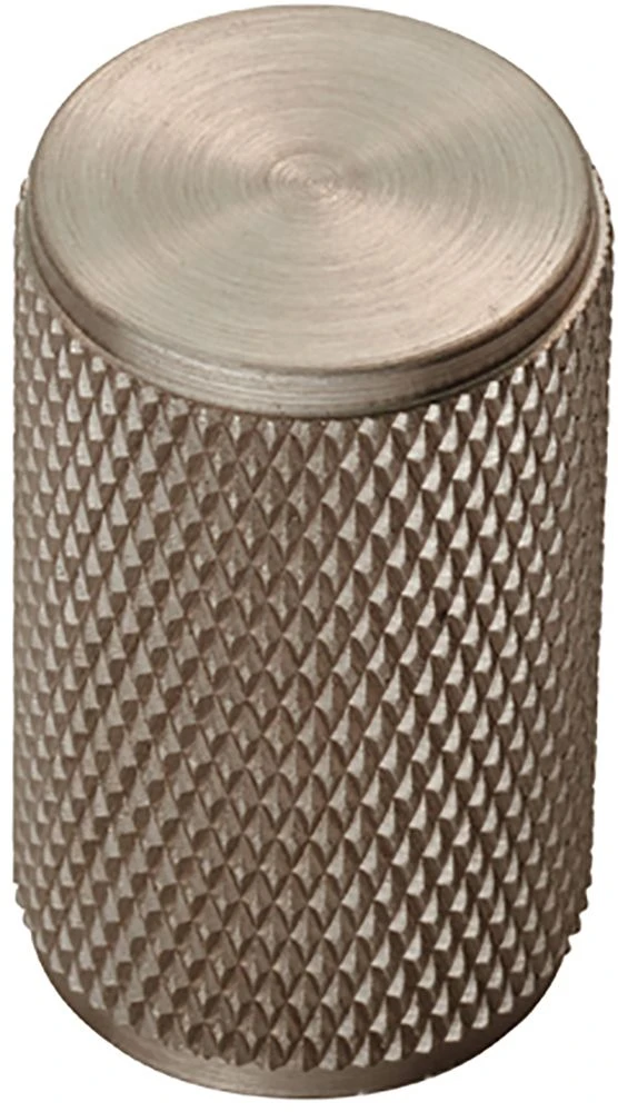 Knurled Cylindrical Cabinet Door Knob - Satin Nickel