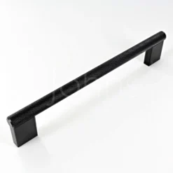 Knurled Pattern Cabinet Pull Handle - Matt Black