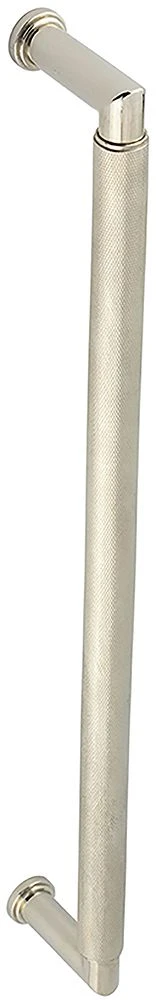 Rounded Face Fixed Pull Handle With Rounded Knurled Grip - 448mm Length (425mm Centres) - Polished Nickel - Suitable For Use With FD30 / FD60 Fire Doors