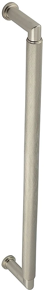 Rounded Face Fixed Pull Handle With Rounded Knurled Grip - 448mm Length (425mm Centres) - Satin Nickel - Suitable For Use With FD30 / FD60 Fire Doors