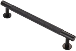 Knurled T-Bar Cabinet Bolt Through Fixing Pull Handle - Available In Two Sizes - Matt Black