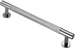 Knurled T-Bar Cabinet Bolt Through Fixing Pull Handle - Available In Two Sizes - Polished Chrome