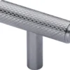 Knurled T-Bar Cabinet Knob - 45mm X 11mm - Satin Chrome