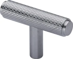 Knurled T-Bar Cabinet Knob - 45mm X 11mm - Satin Chrome