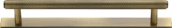 Knurled T-Bar Cabinet Pull Handle With Backplate - Available In Three Sizes - Antique Brass (Gloss Lacquered)