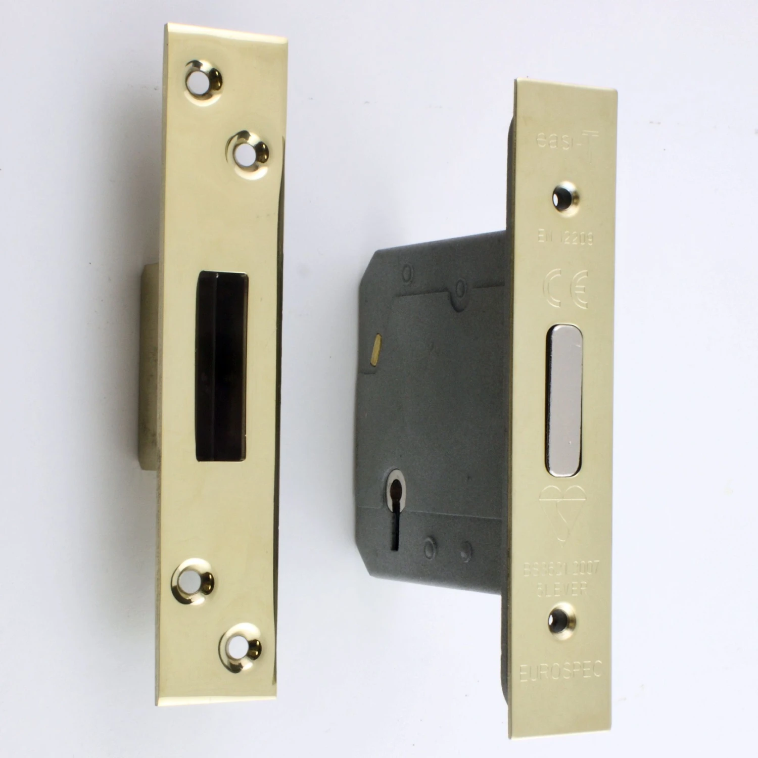 5 Lever British Standard Kite Marked Mortice Dead Lock - BS3621 Rated - CE / UKCA Marked - Fire Rated - Certifire Approved - Polished Brass PVD Plated - Image 2