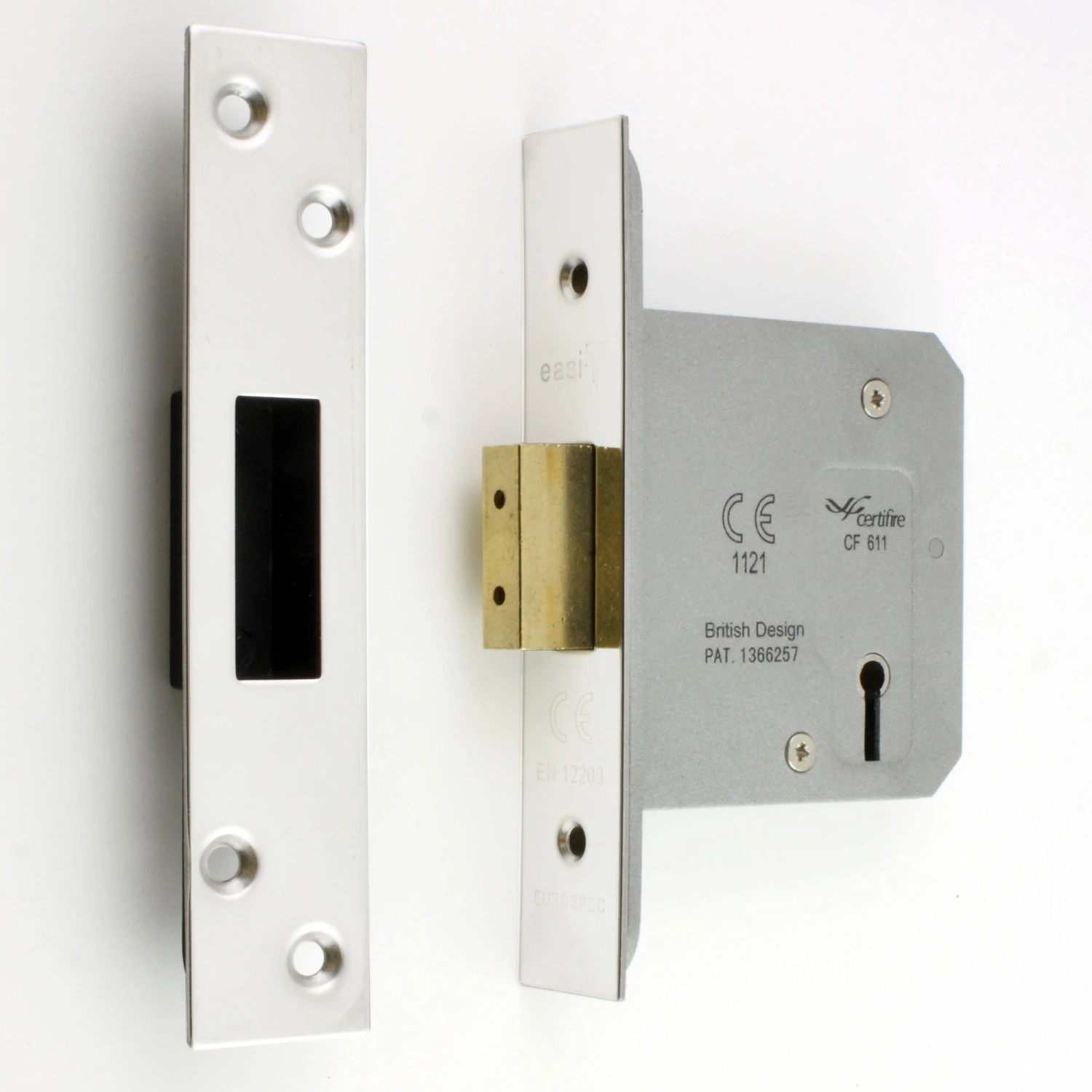 Architectural Quality 3 Lever Mortice Dead Lock - CE / UKCA Marked - Fire Rated - Certifire Approved - Polished Stainless Steel - Image 3