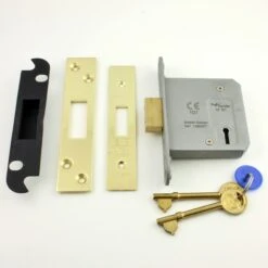 Architectural Quality 3 Lever Mortice Dead Lock - CE / UKCA Marked - Fire Rated - Certifire Approved - Polished Brass PVD Plated