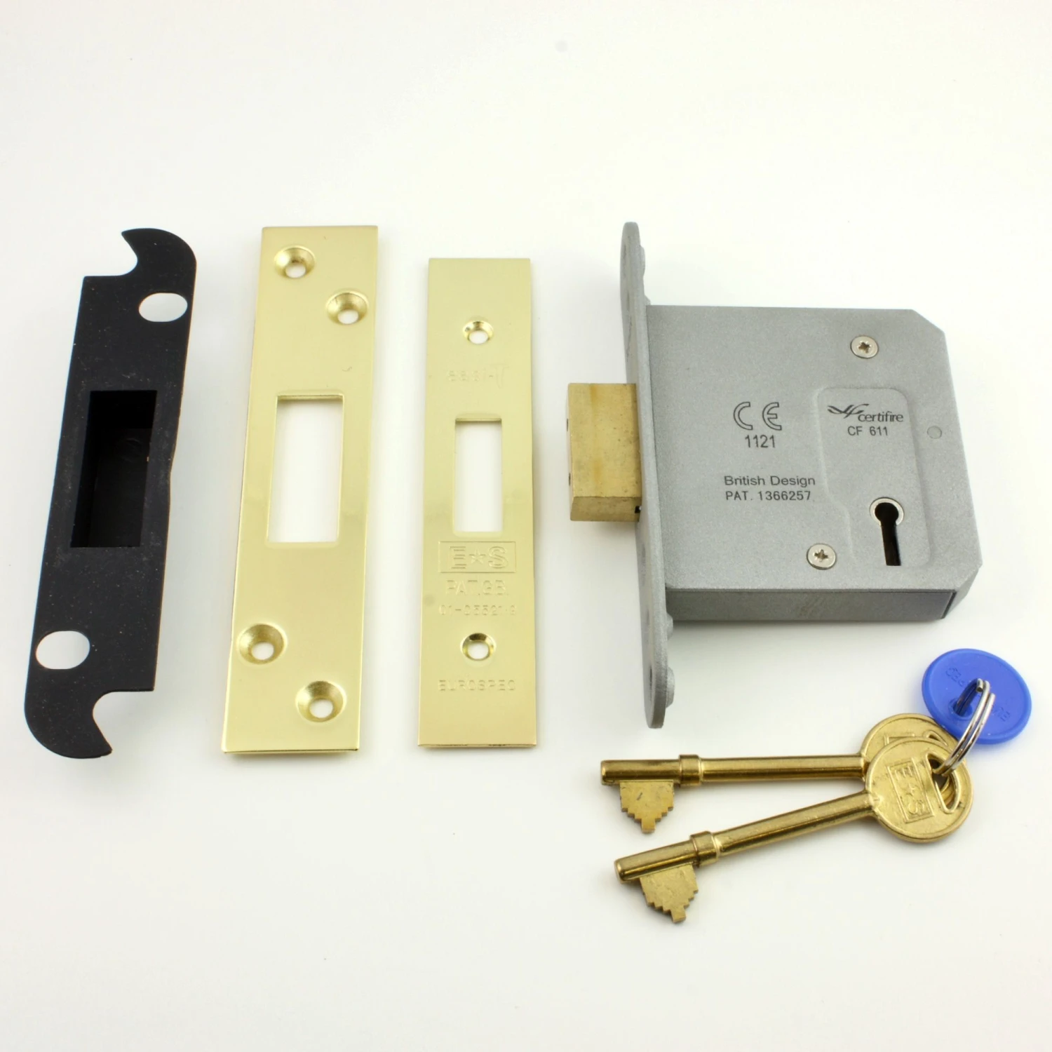 Architectural Quality 3 Lever Mortice Dead Lock - CE / UKCA Marked - Fire Rated - Certifire Approved - Polished Brass PVD Plated