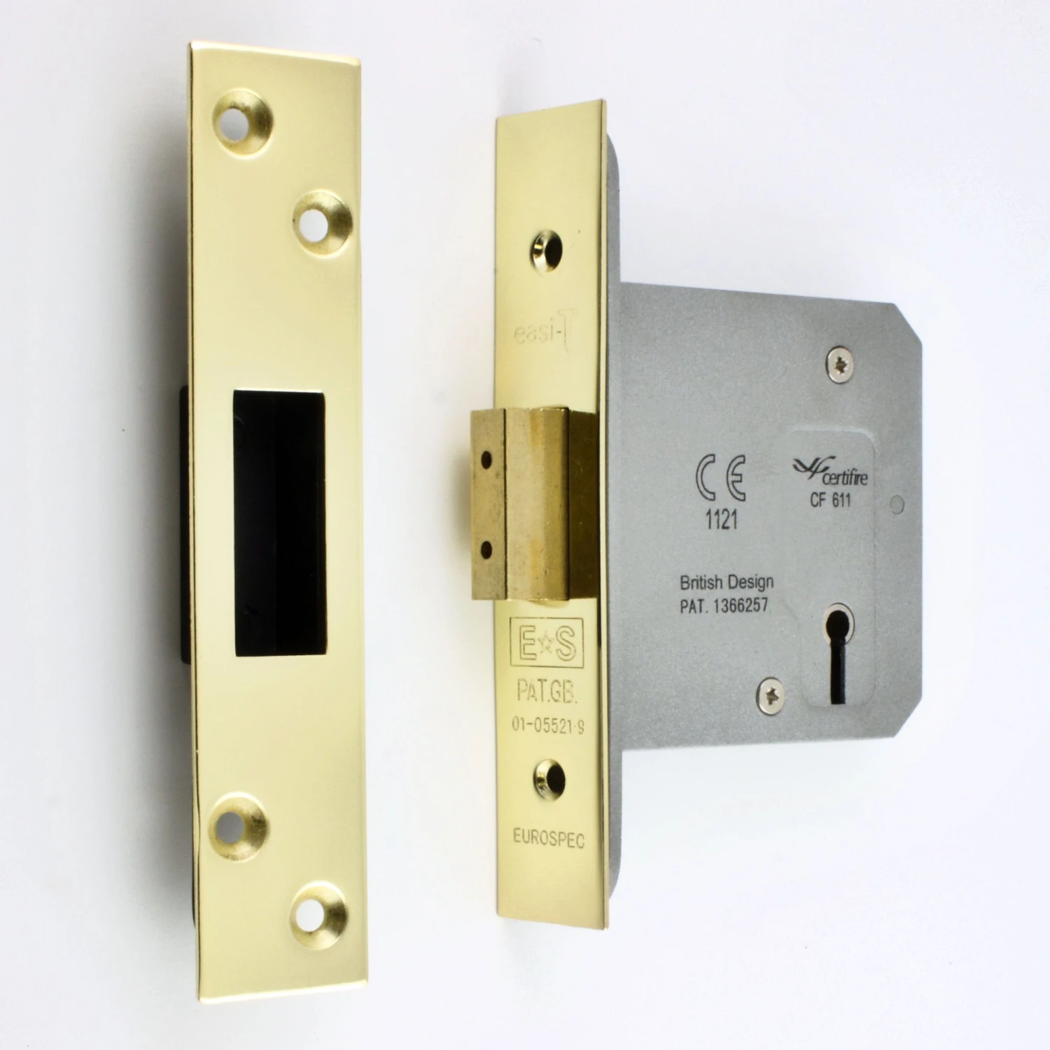 Architectural Quality 3 Lever Mortice Dead Lock - CE / UKCA Marked - Fire Rated - Certifire Approved - Polished Brass PVD Plated - Image 2