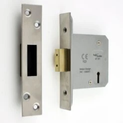 Architectural Quality 3 Lever Mortice Dead Lock - CE / UKCA Marked - Fire Rated - Certifire Approved - Satin Stainless Steel