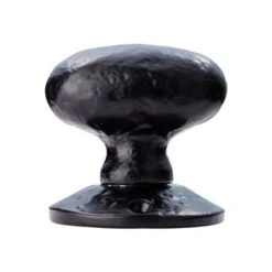 Traditional Oval Mortice Knobs - Black Antique
