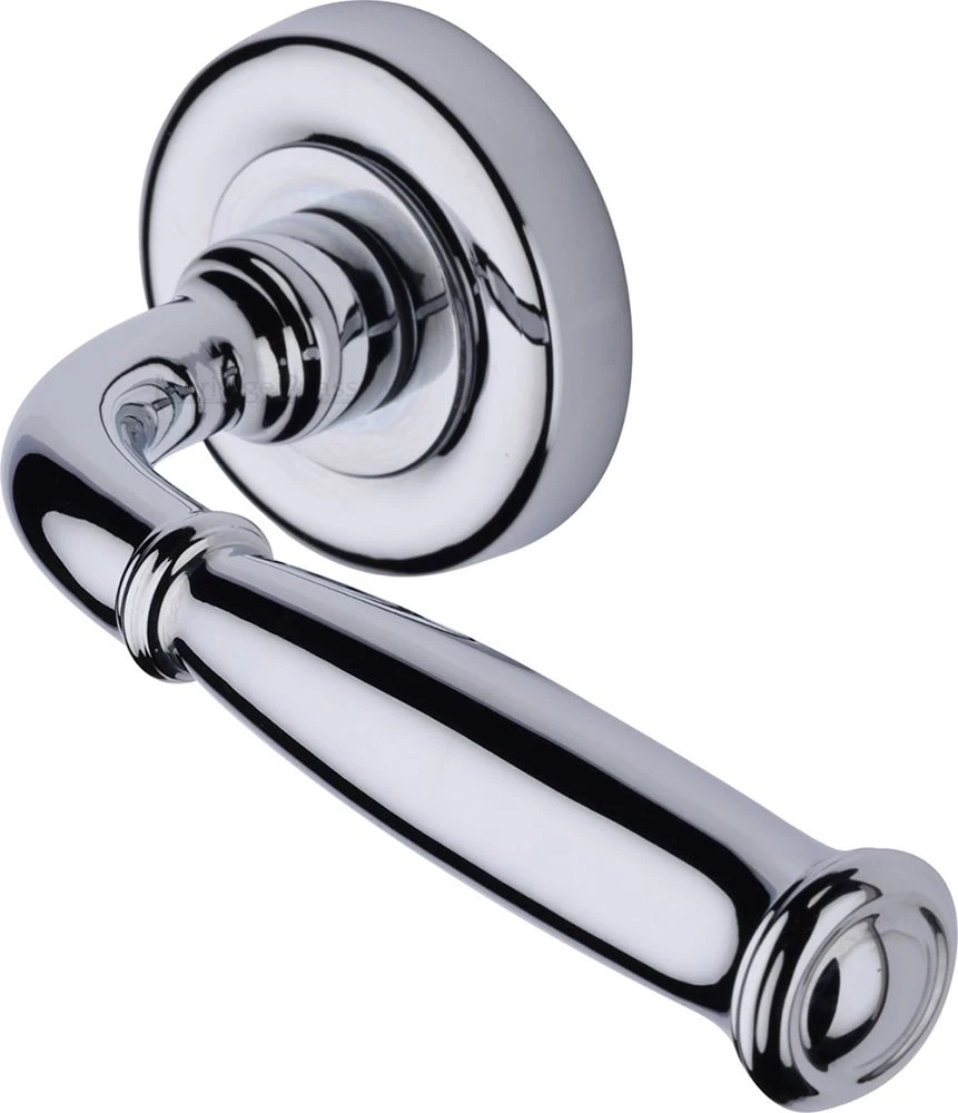 Lincoln Lever Handle On Round Rose - Polished Chrome