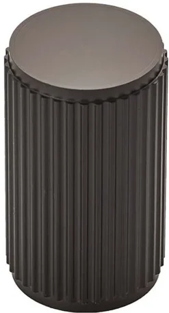 Line Knurled Cylindrical Cabinet Knob - 30mm Projection - Matt Black
