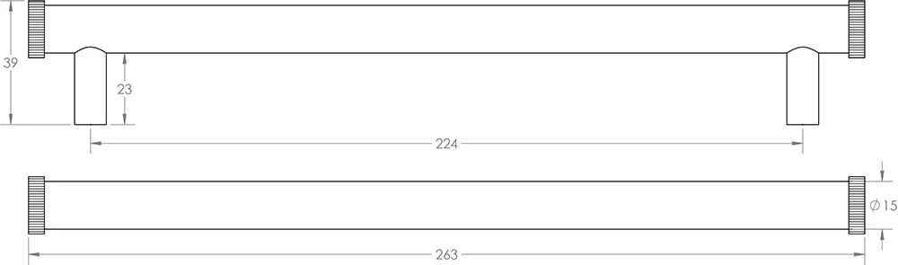 Line Knurled T-Bar Cabinet Handle - Available In Two Sizes - Matt Black - Image 4