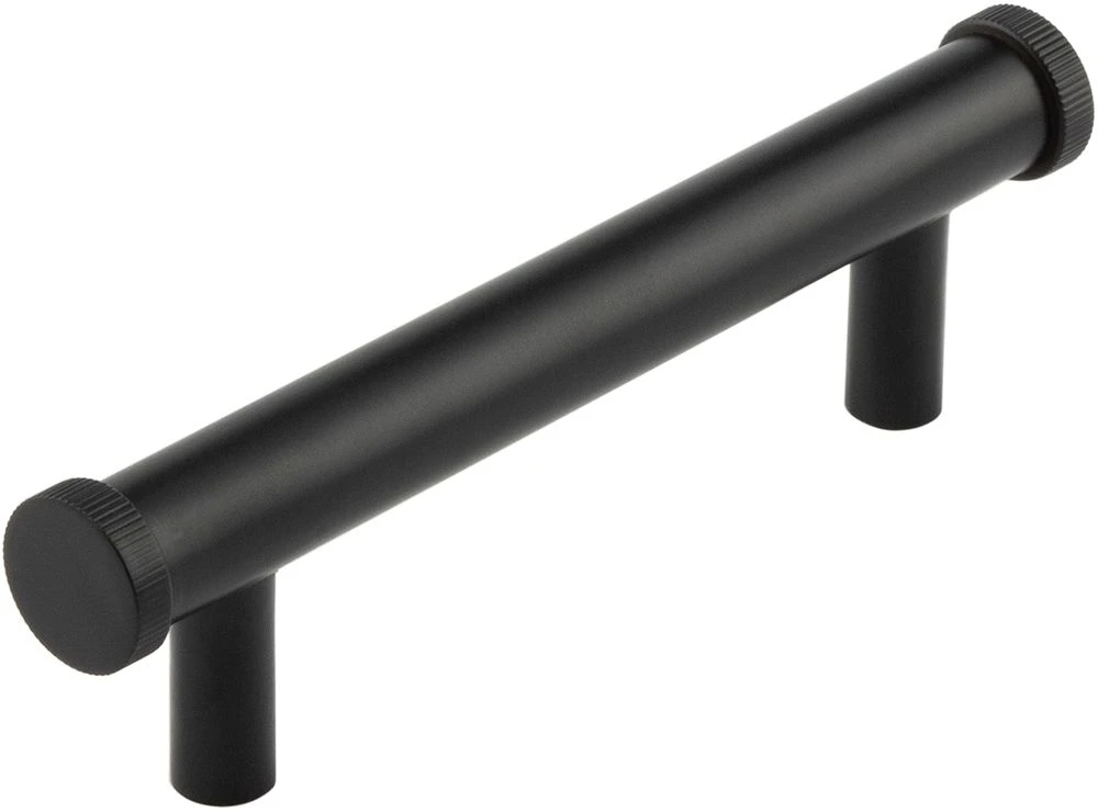 Line Knurled T-Bar Cabinet Handle - Available In Two Sizes - Matt Black
