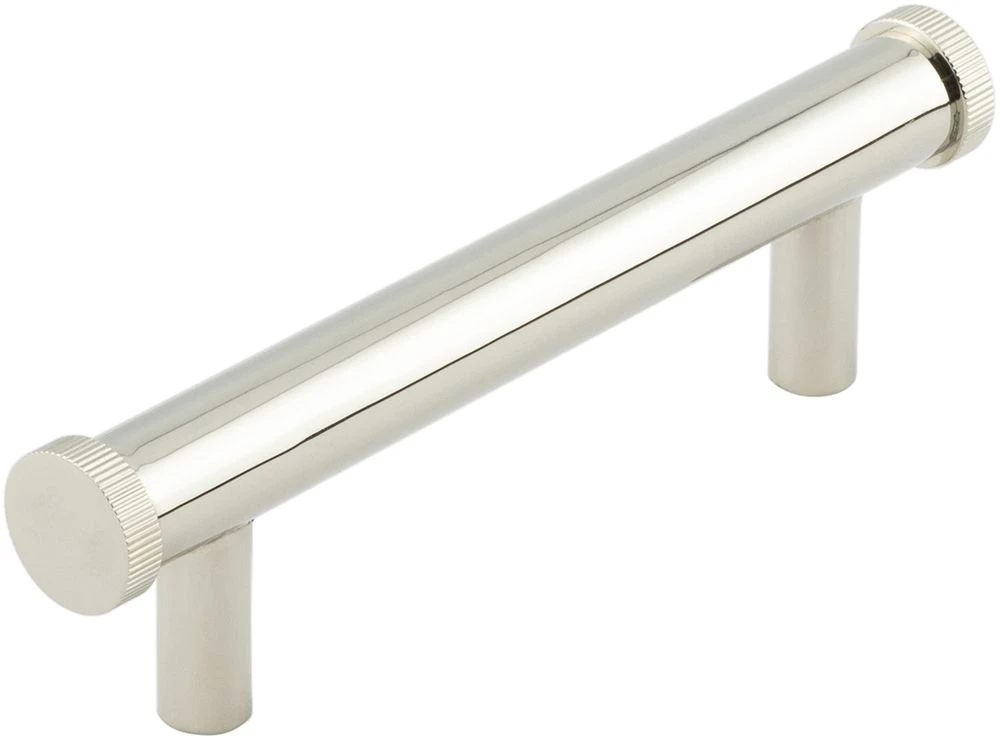 Line Knurled T-Bar Cabinet Handle - Available In Two Sizes - Polished Nickel