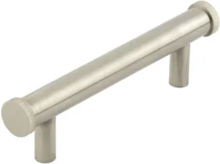 Line Knurled T-Bar Cabinet Handle - Available In Two Sizes - Satin Nickel
