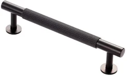 Line Knurled T-Bar Cabinet Pull Handle - Available In Four Sizes - Matt Black