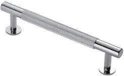 Line Knurled T-Bar Cabinet Pull Handle - Available In Four Sizes - Polished Chrome