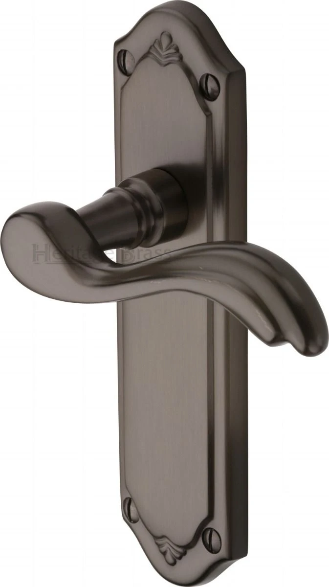 Lisboa Lever Door Handles On A Backplate - Matt Bronze (Lacquered) - Image 2